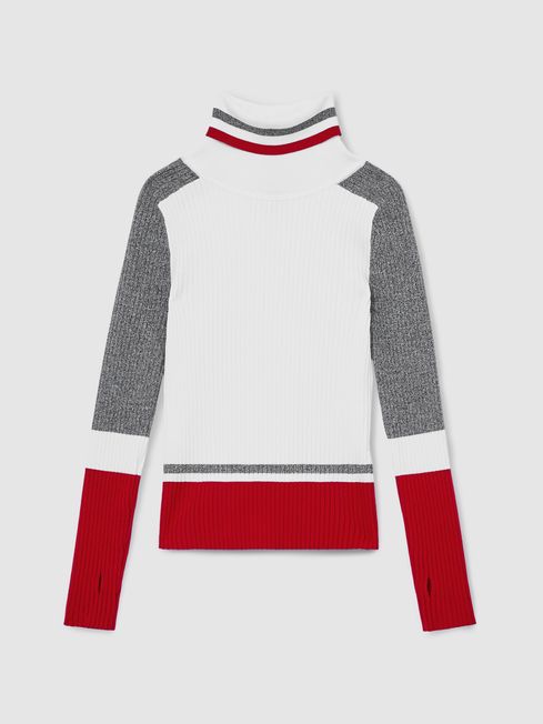 Reiss Ivory Skye 9-13 yrs Ribbed Roll-Neck Jumper
