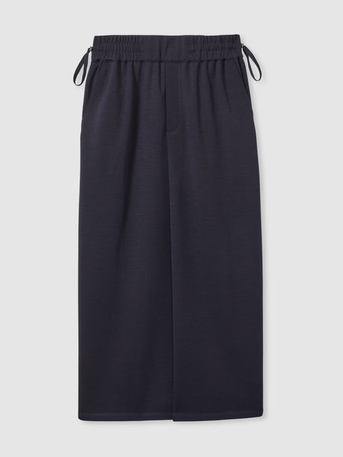 Ruched jersey skirt navy hot sale
