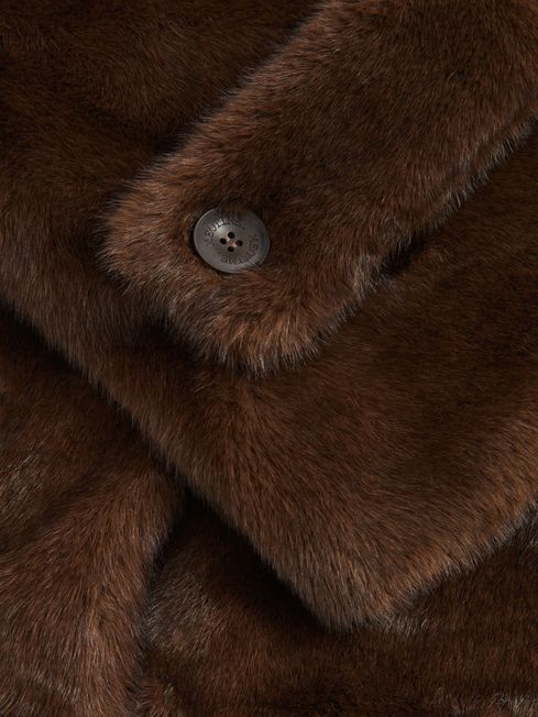 Meotine Faux-Fur Button-Through Jacket
