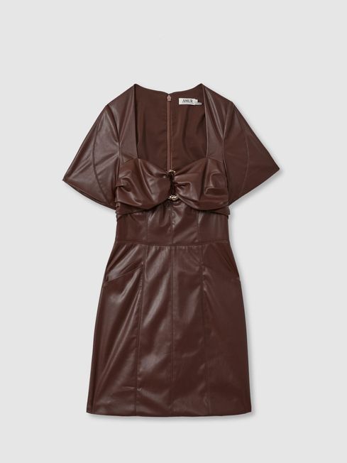 Amur Faux Leather Mini Dress REISS Rest of Europe