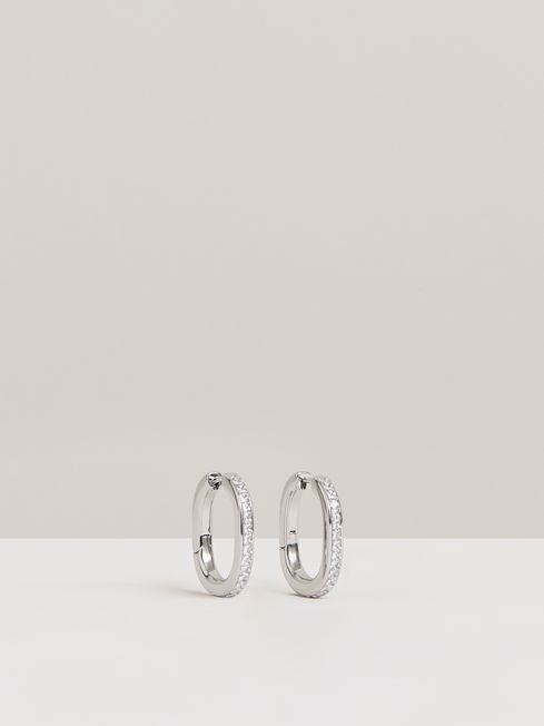 Reiss Mia Crystal Hoop Earrings REISS Rest of Europe
