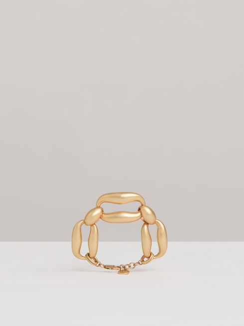 Reiss Gold Tone Lara Sculpted Link Bracelet