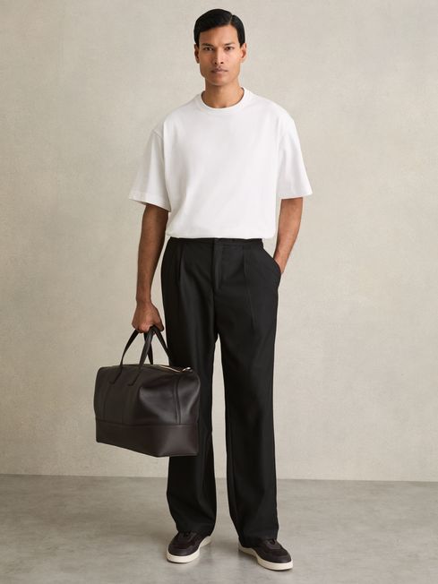 Reiss White Tate Cotton Oversized Crew-Neck T-Shirt