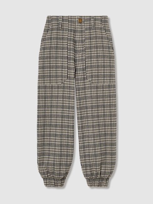 Reiss Grey Annika 13-14 yrs Check Woven Joggers