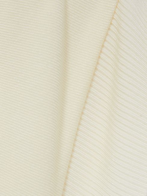 Draped Jersey-Twill Sleeveless Top in Pale Yellow