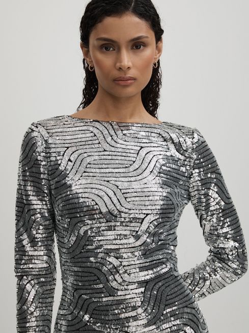 Halston Sequin Mini Dress