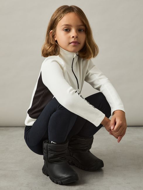 Reiss White/Black Brina 4-9 yrs Funnel Neck Base Layer Top