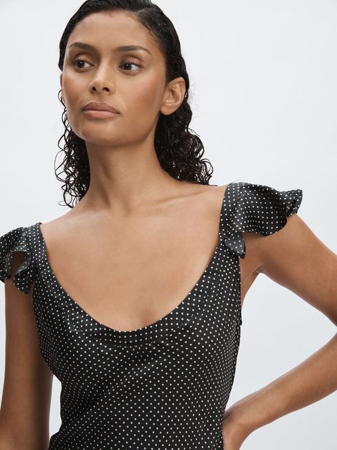 Paige Silk Satin Polka Dot Dress