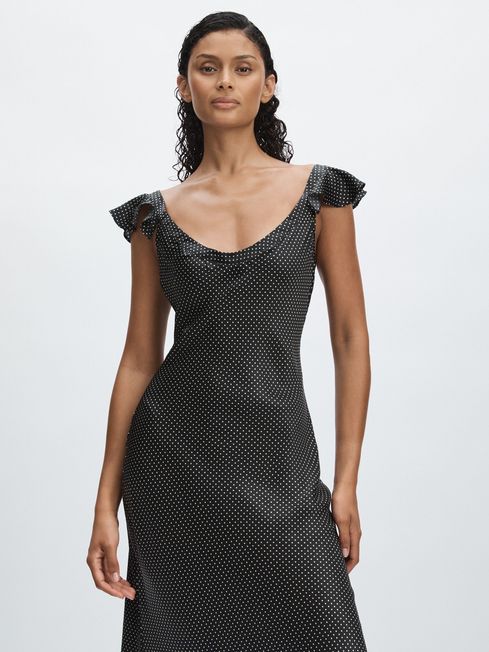 Paige Silk Satin Polka Dot Dress