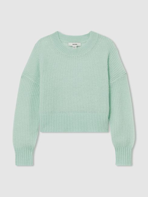 Reiss Aqua Aluna 4-9 yrs Rib-Knit Jumper With Wool and Alpaca