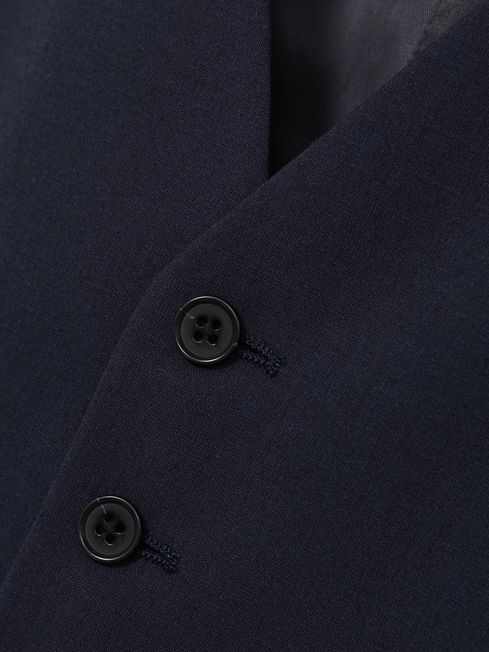 Wool-Blend Single-Breasted Waistcoat in Navy