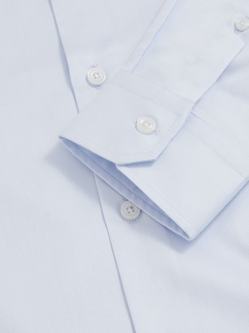 Reiss Soft Blue Storm Cotton-Twill Two-Fold Shirt