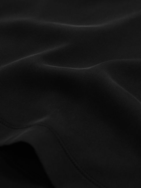 Reiss Black Ruby Silk-Front Cami Top