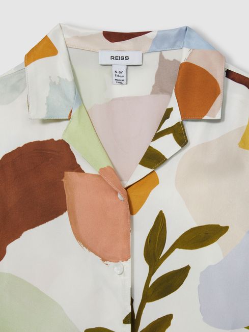 Reiss Multi Tommi Printed Cuban Collar Shirt
