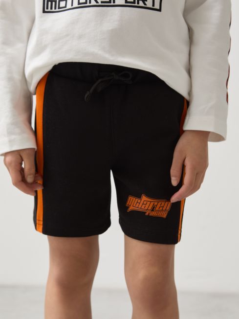 Reiss Black/Orange Ride 13-14 yrs Unisex Fit McLaren F1 Team Drawstring Shorts
