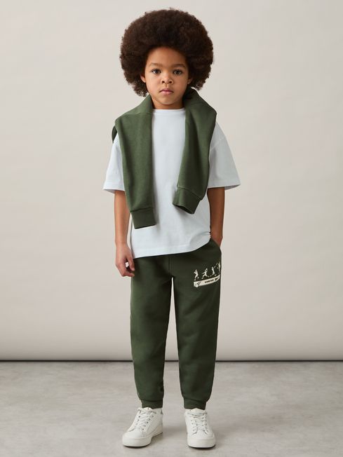 Reiss Pine Green Altuve 9-13 yrs Varsity League Oversized Joggers Cotton-Blend