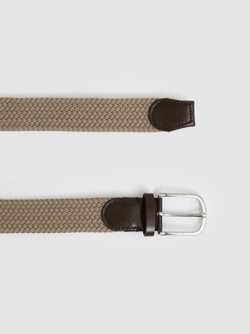 Reiss Stone Elmont Basket-Weave Belt