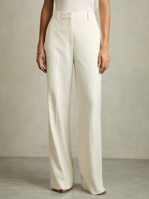 Reiss Millie Cream Petite Wide Leg Tailored Trousers US 4