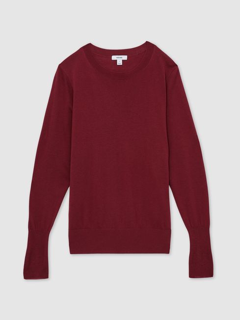 Reiss Red Wendy Fine-Knit Crew-Neck Jumper With Cashmere