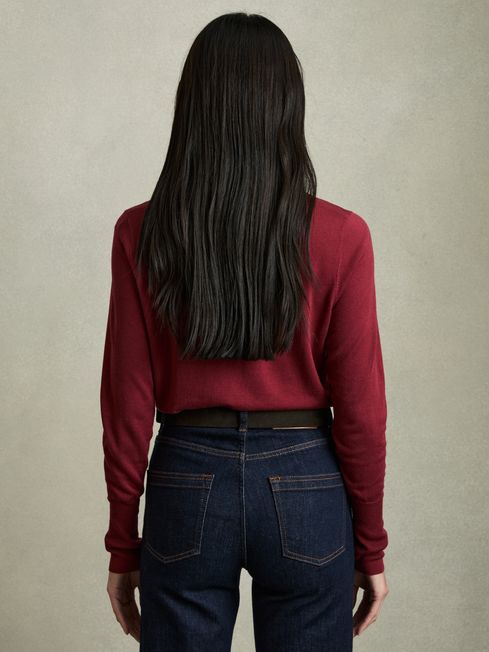 Reiss Red Wendy Fine-Knit Crew-Neck Jumper With Cashmere