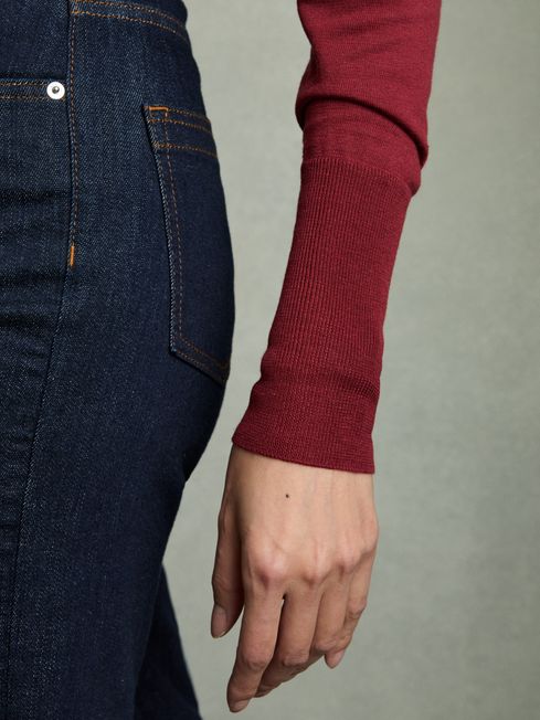 Reiss Red Wendy Fine-Knit Crew-Neck Jumper With Cashmere