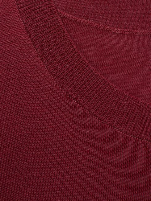 Reiss Red Wendy Fine-Knit Crew-Neck Jumper With Cashmere