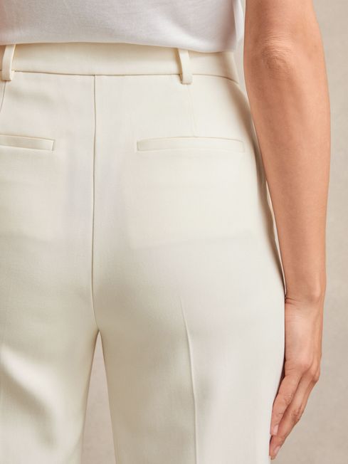 Reiss Cream Millie Wide-Leg Tailored Trousers