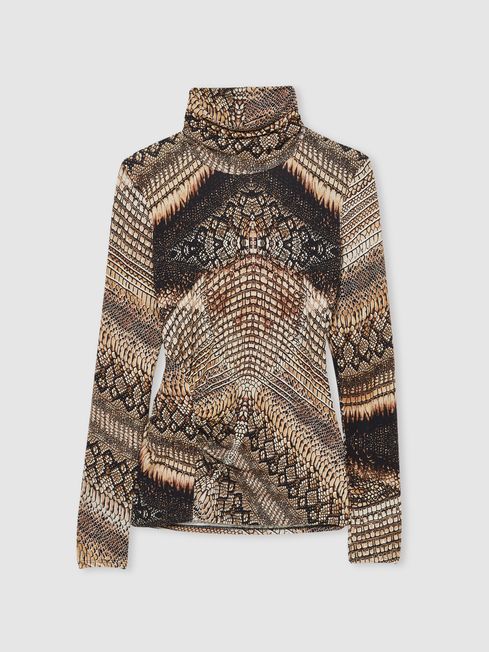 Snake print roll neck sales