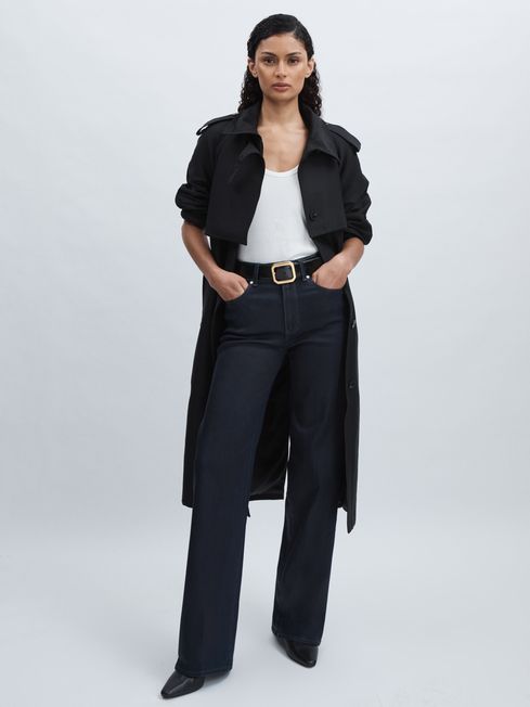 Paige Wide Leg Coated Jeans
