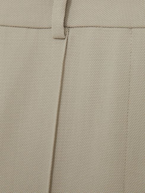 Reiss Neutral Brittany Straight-Leg Textured  Wool-Blend Suit Trousers