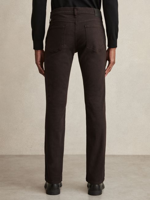 Paige Slim Straight-Leg Chocolate/Black Jeans