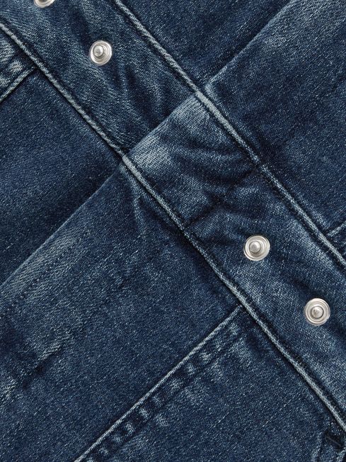 Good American Dark Indigo Denim Midi Dress