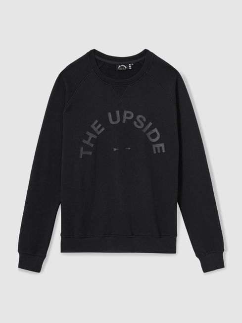The Upside Black The Upside Organic-Cotton Logo Sweatshirt