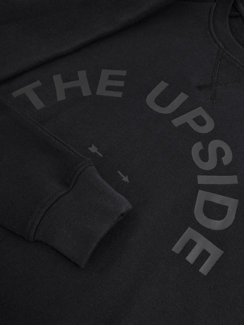 The Upside Black The Upside Organic-Cotton Logo Sweatshirt