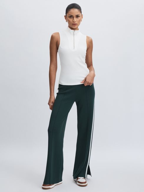 The Upside White The Upside Quarter-Zip Sleeveless Top