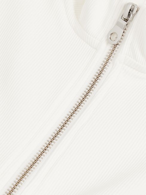 The Upside White The Upside Quarter-Zip Sleeveless Top