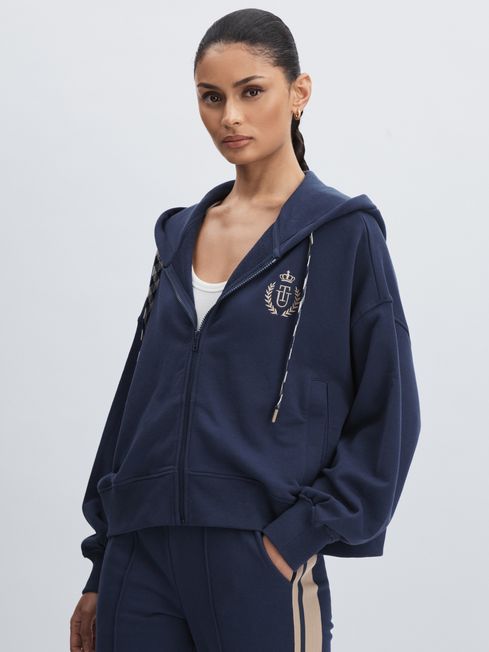 The Upside Navy The Upside Organic-Cotton Zip-Through Hoodie