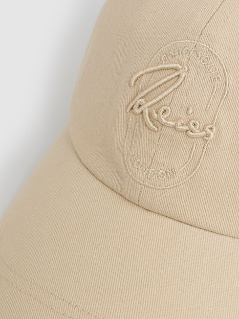 Reiss Washed Stone Elias Cotton Logo-Embroidered Baseball Cap