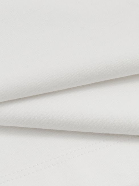Reiss White Alex Stretch-Cotton Cropped T-Shirt