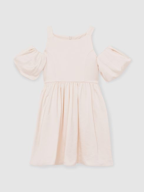 Reiss Ivory Christelle 9-13 yrs Sateen Puff-Sleeve Bridesmaid Dress