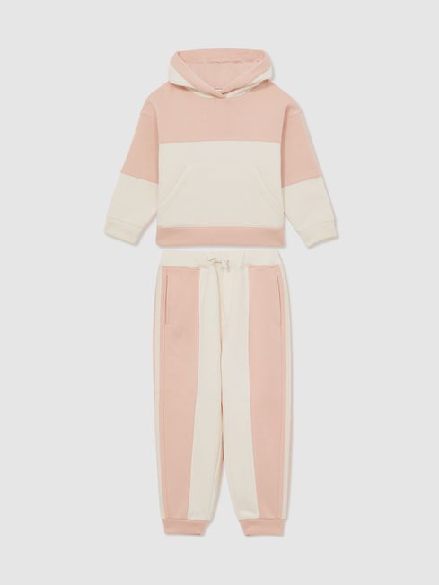 Reiss Pink Theadora 9-13 yrs Colour-Block Hoodie And Joggers Set