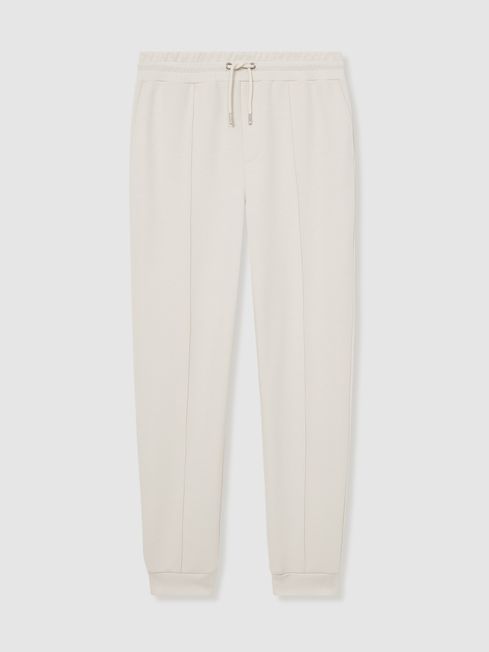 Reiss Off White Premier Drawstring Jersey Joggers