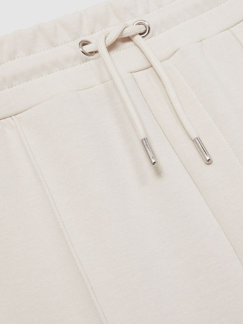 Reiss Off White Premier Drawstring Jersey Joggers