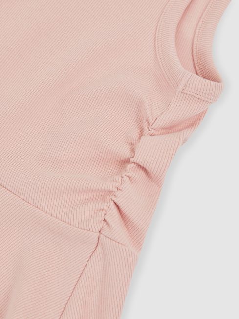 Reiss Pink Eliza Jersey Ruched Skater Dress