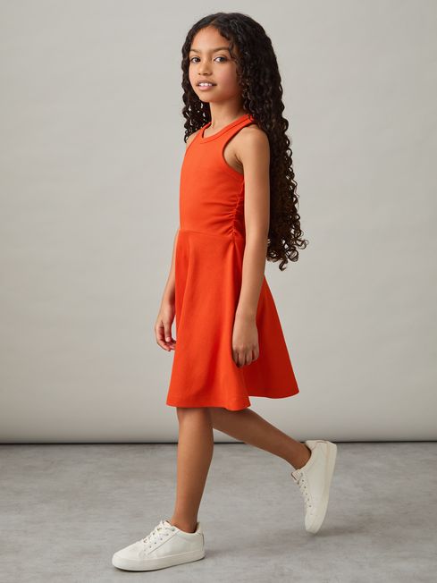 Reiss Orange Eliza Jersey Ruched Skater Dress