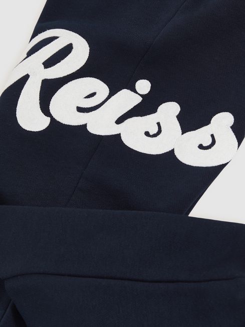 Reiss Navy Clayton 3-9 yrs Cotton-Blend Logo Script Joggers