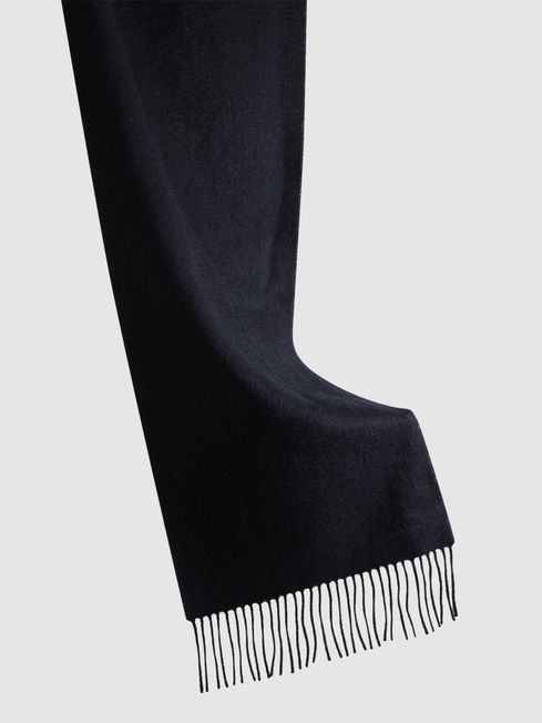 Reiss Navy Picton Wool and Cashmere Scarf