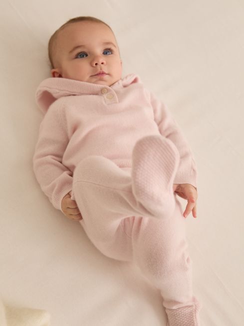 Reiss Pink Eder 100% Cashmere Hoodie And Leggings Set