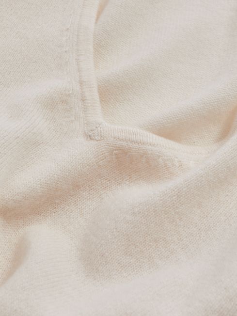 CRUSH Collection Cashmere Cropped Reversible Jumper in Milk