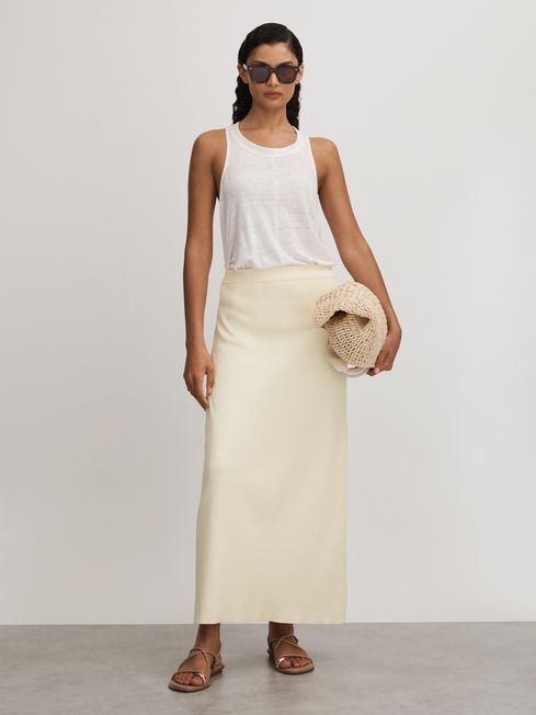 Anna Quan Knitted Cotton Midi Skirt